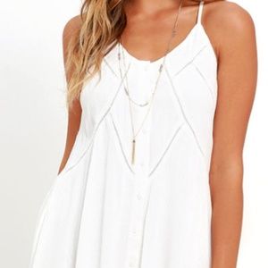 Lulu's BY THE BEACH IVORY EMBROIDERED SWING DRESS